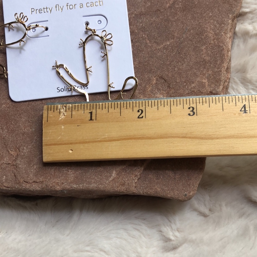Bella Jack Western Goldtone Cactus Earrings - Picture 9 of 10